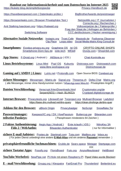 meine IT Sicherheits Liste !!!