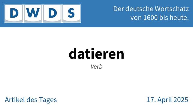 datieren | Verb